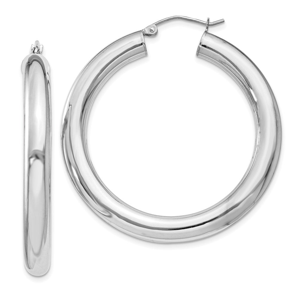 5mm, Sterling Silver, Large Round Hoop Earrings - 40mm (1 1/2 Inch), Item E8871-40 by The Black Bow Jewelry Co.
