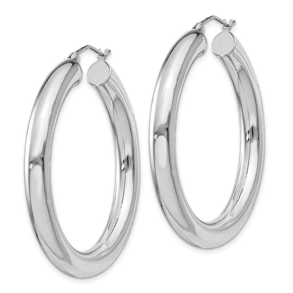 Alternate view of the 5mm, Sterling Silver, Large Round Hoop Earrings - 40mm (1 1/2 Inch) by The Black Bow Jewelry Co.