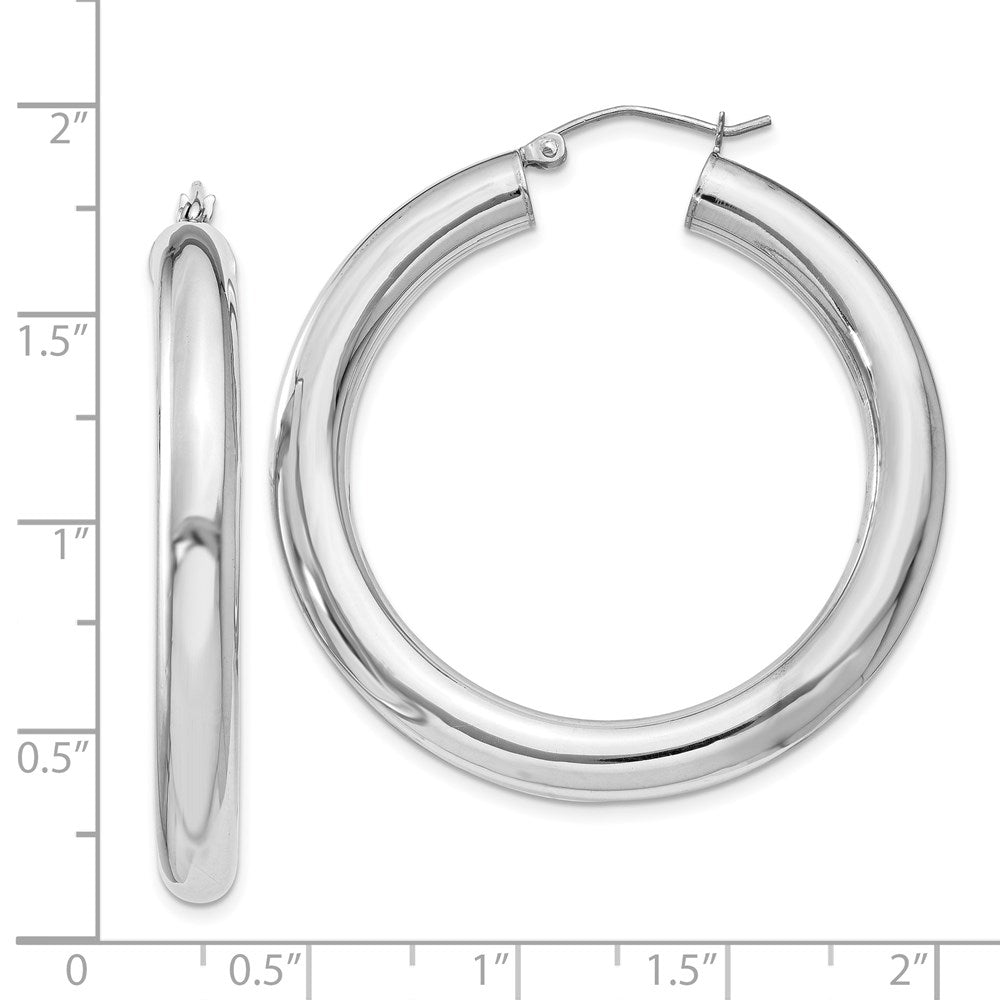 Alternate view of the 5mm, Sterling Silver, Large Round Hoop Earrings - 40mm (1 1/2 Inch) by The Black Bow Jewelry Co.