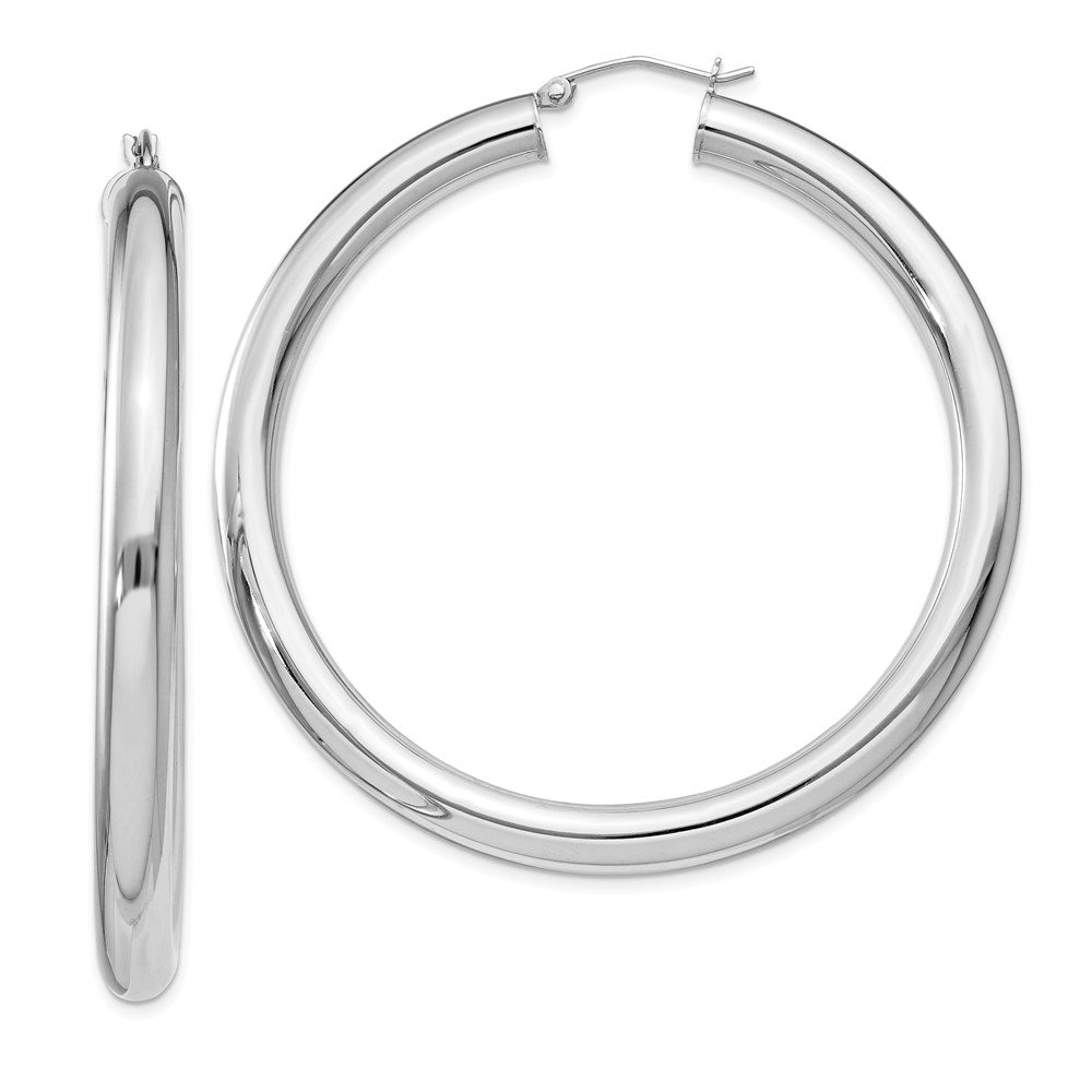 5mm Sterling Silver, Extra Large Round Hoop Earrings, 55mm (2 1/8 In), Item E8872-55 by The Black Bow Jewelry Co.