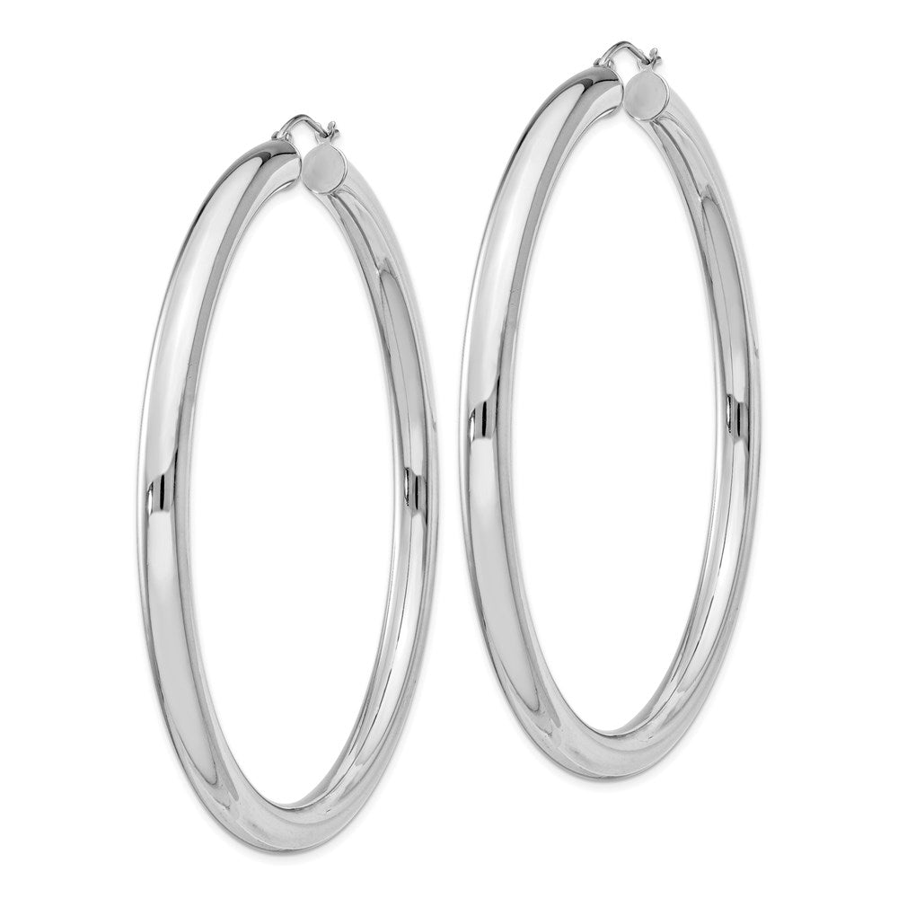 Alternate view of the 5mm Sterling Silver, Extra Large Round Hoop Earrings, 70mm (2 3/4 In) by The Black Bow Jewelry Co.