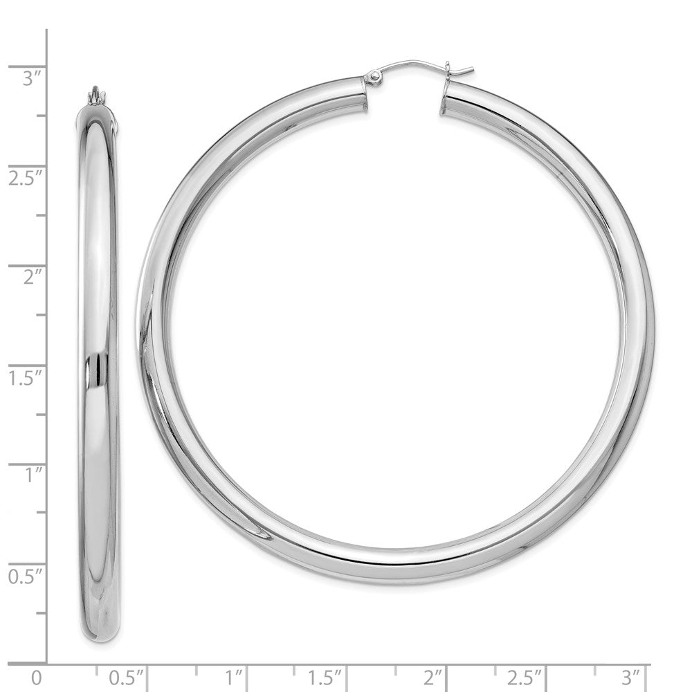 5mm Sterling Silver, Extra Large Round Hoop Earrings, 70mm (2 3/4