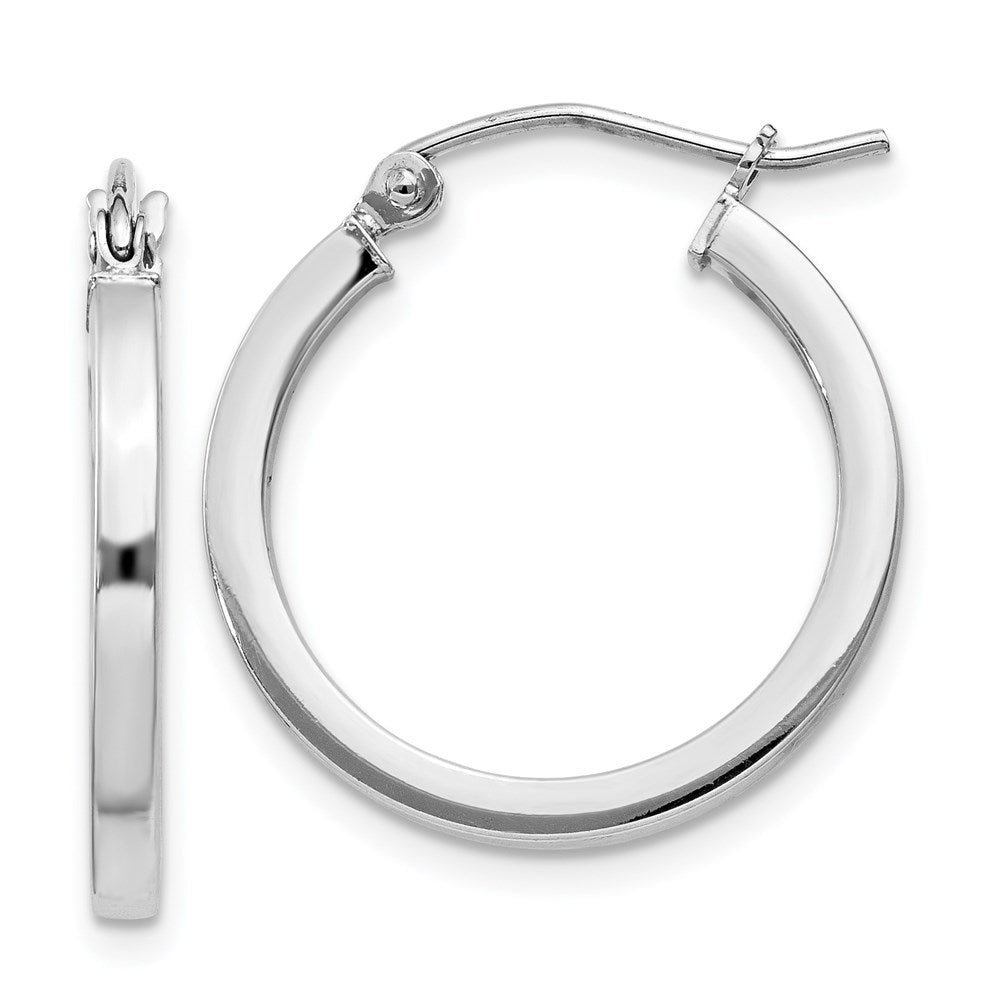 2mm, Sterling Silver, Polished Square Hoops - 20mm (3/4 Inch), Item E8913-20 by The Black Bow Jewelry Co.