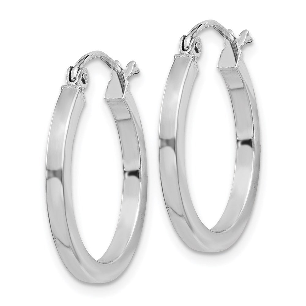 Alternate view of the 2mm, Sterling Silver, Polished Square Hoops - 20mm (3/4 Inch) by The Black Bow Jewelry Co.