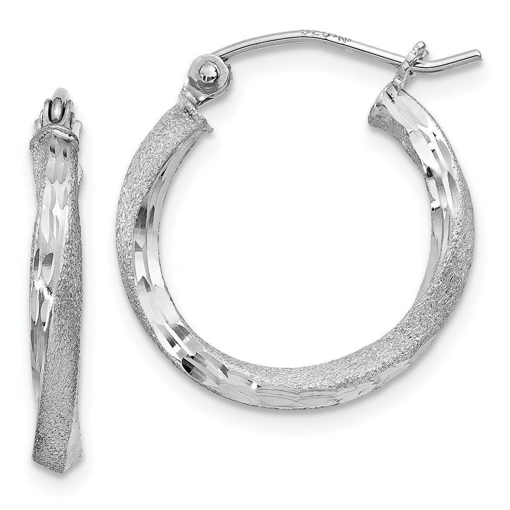 2.5mm, Sterling Silver, Twisted Round Hoop Earrings, 20mm (3/4 In), Item E8940-20 by The Black Bow Jewelry Co.