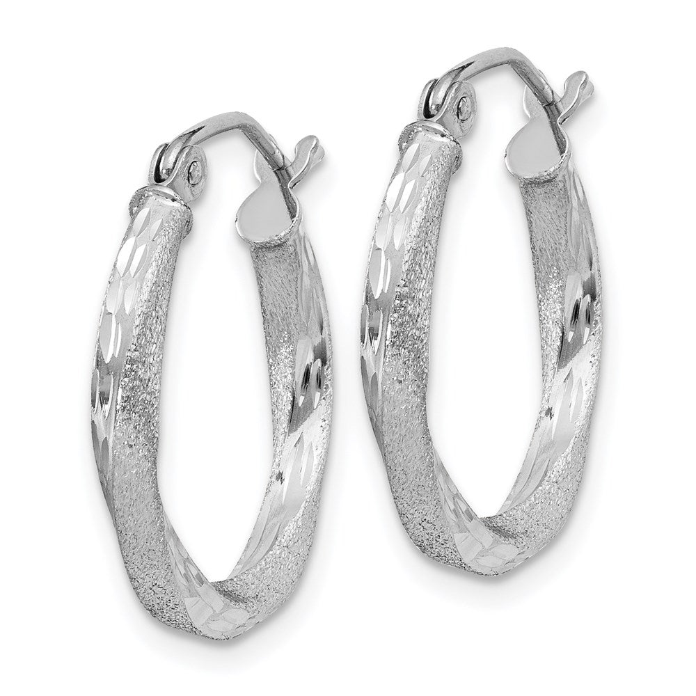 Alternate view of the 2.5mm, Sterling Silver, Twisted Round Hoop Earrings, 20mm (3/4 In) by The Black Bow Jewelry Co.