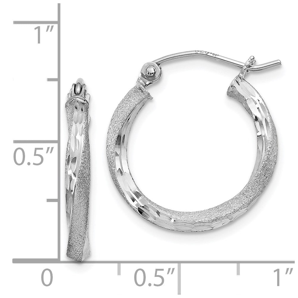 Alternate view of the 2.5mm, Sterling Silver, Twisted Round Hoop Earrings, 20mm (3/4 In) by The Black Bow Jewelry Co.