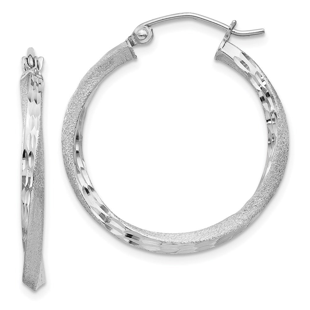 2.5mm, Sterling Silver, Twisted Round Hoop Earrings, 25mm in Diameter, Item E8941-25 by The Black Bow Jewelry Co.
