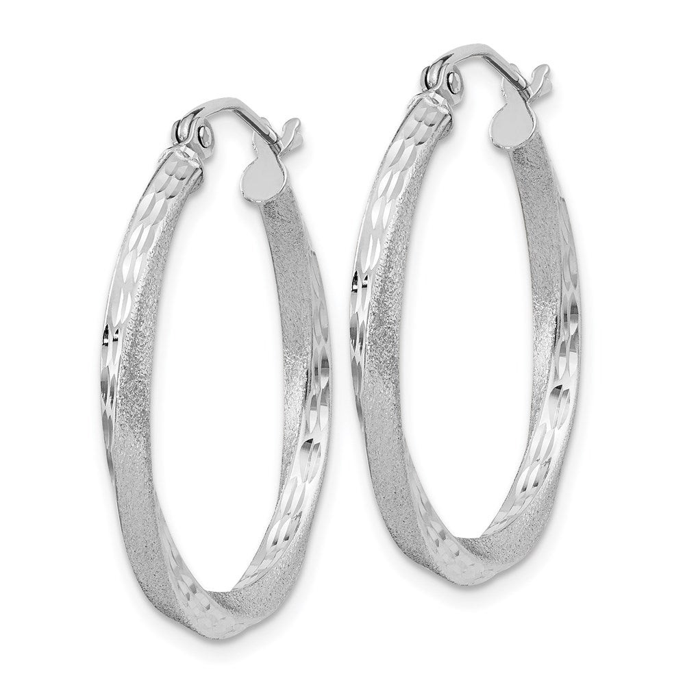 Alternate view of the 2.5mm, Sterling Silver, Twisted Round Hoop Earrings, 25mm in Diameter by The Black Bow Jewelry Co.