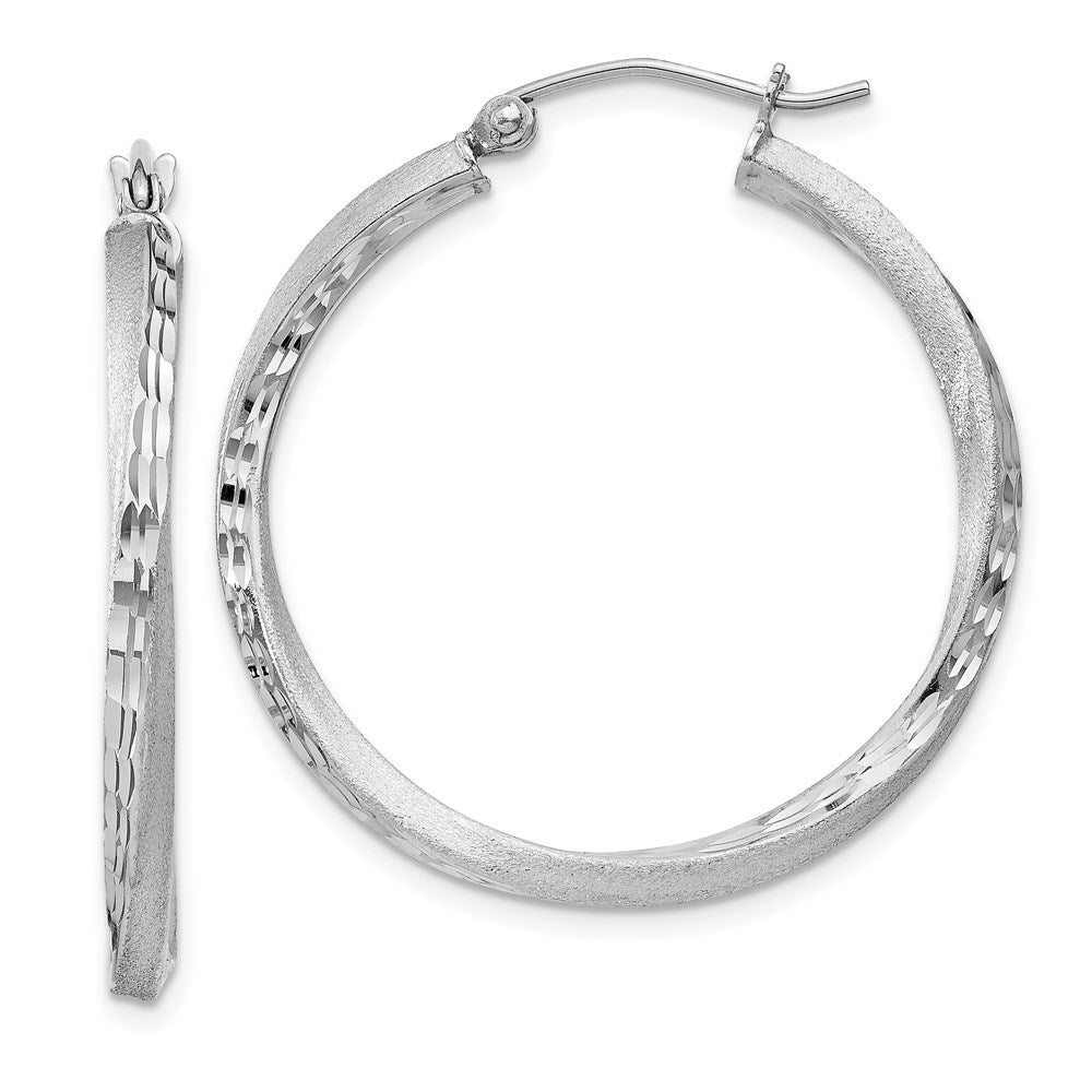 2.5mm, Sterling Silver Twisted Round Hoop Earrings, 30mm in Diameter, Item E8941-30 by The Black Bow Jewelry Co.