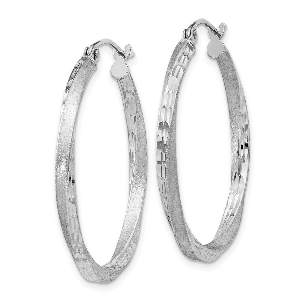 Alternate view of the 2.5mm, Sterling Silver Twisted Round Hoop Earrings, 30mm in Diameter by The Black Bow Jewelry Co.