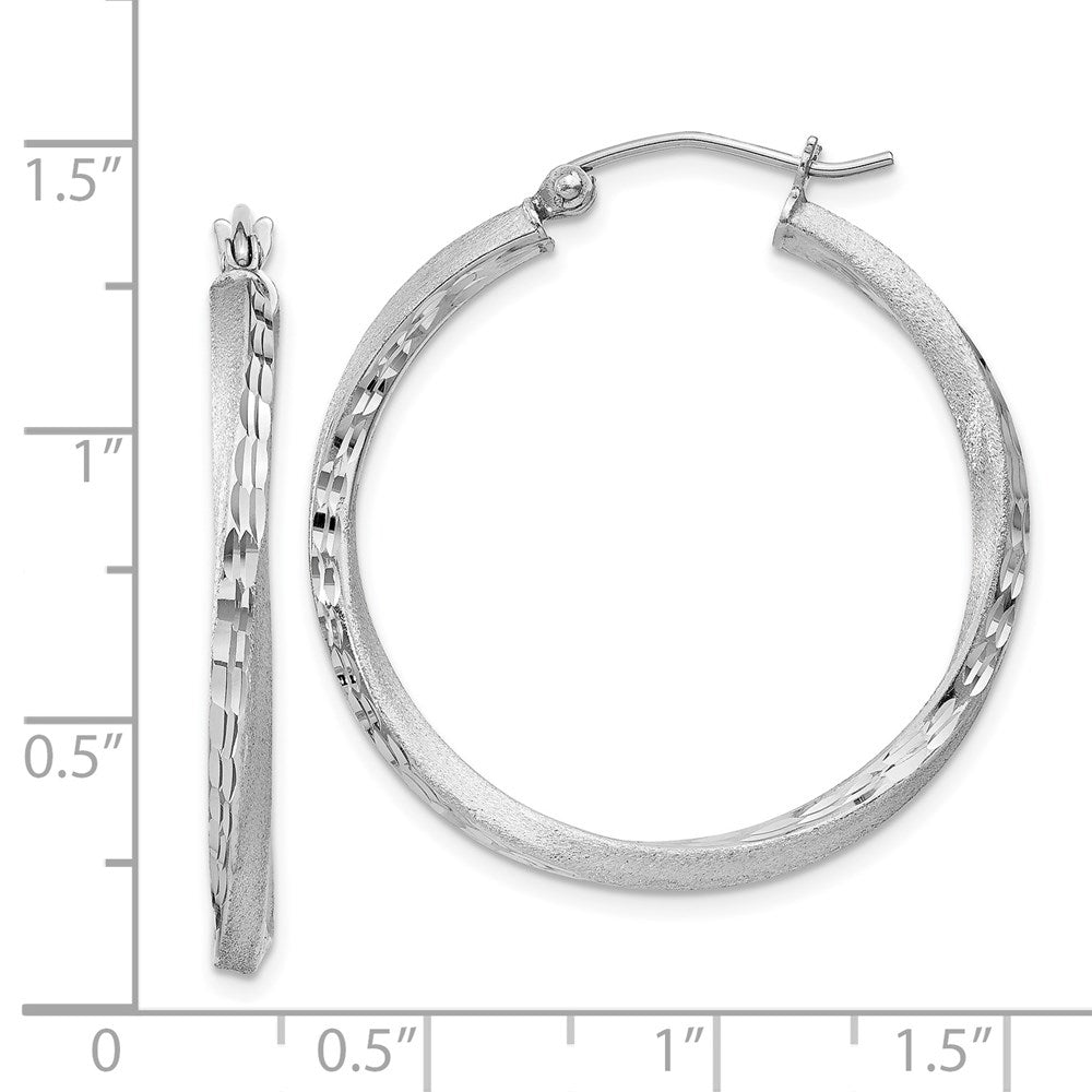 Alternate view of the 2.5mm, Sterling Silver Twisted Round Hoop Earrings, 30mm in Diameter by The Black Bow Jewelry Co.