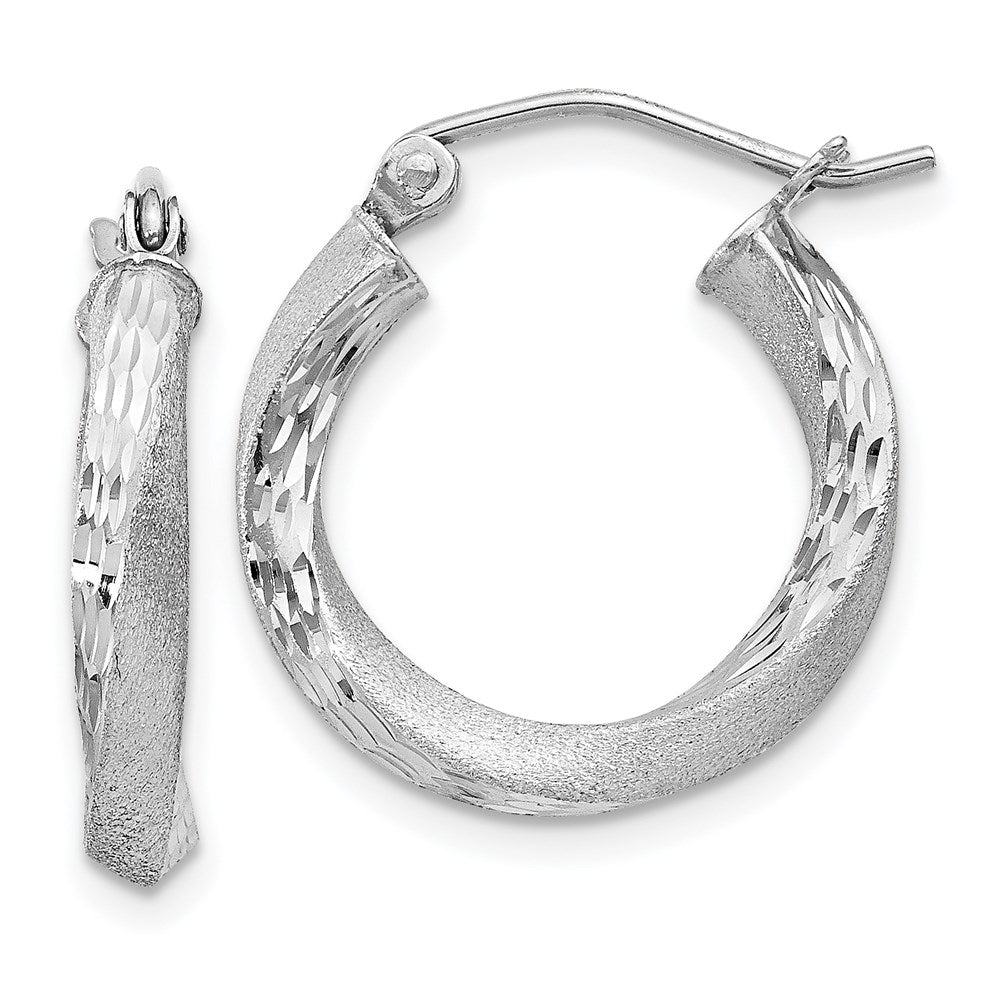 3mm, Sterling Silver, Twisted Round Hoop Earrings, 17mm in Diameter, Item E8944-17 by The Black Bow Jewelry Co.