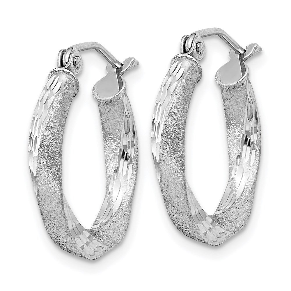 Alternate view of the 3mm, Sterling Silver, Twisted Round Hoop Earrings, 17mm in Diameter by The Black Bow Jewelry Co.