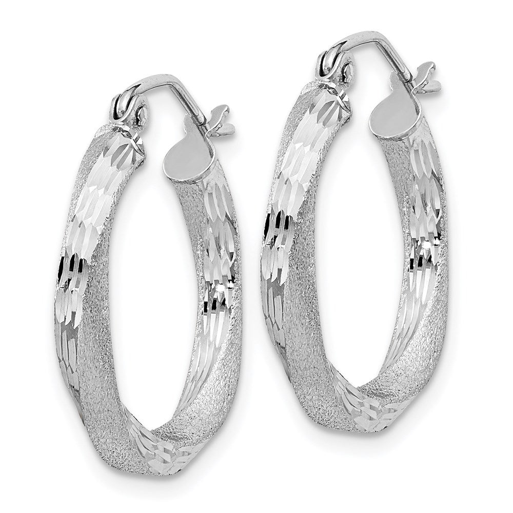 Alternate view of the 3mm, Sterling Silver, Twisted Round Hoop Earrings, 22mm in Diameter by The Black Bow Jewelry Co.