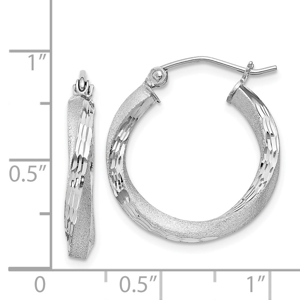 Alternate view of the 3mm, Sterling Silver, Twisted Round Hoop Earrings, 22mm in Diameter by The Black Bow Jewelry Co.
