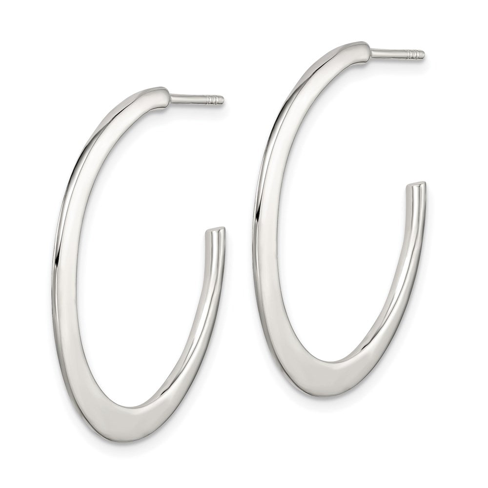 Alternate view of the Sterling Silver, Half Hoop Earrings - 30mm (1 1/8 Inch) by The Black Bow Jewelry Co.