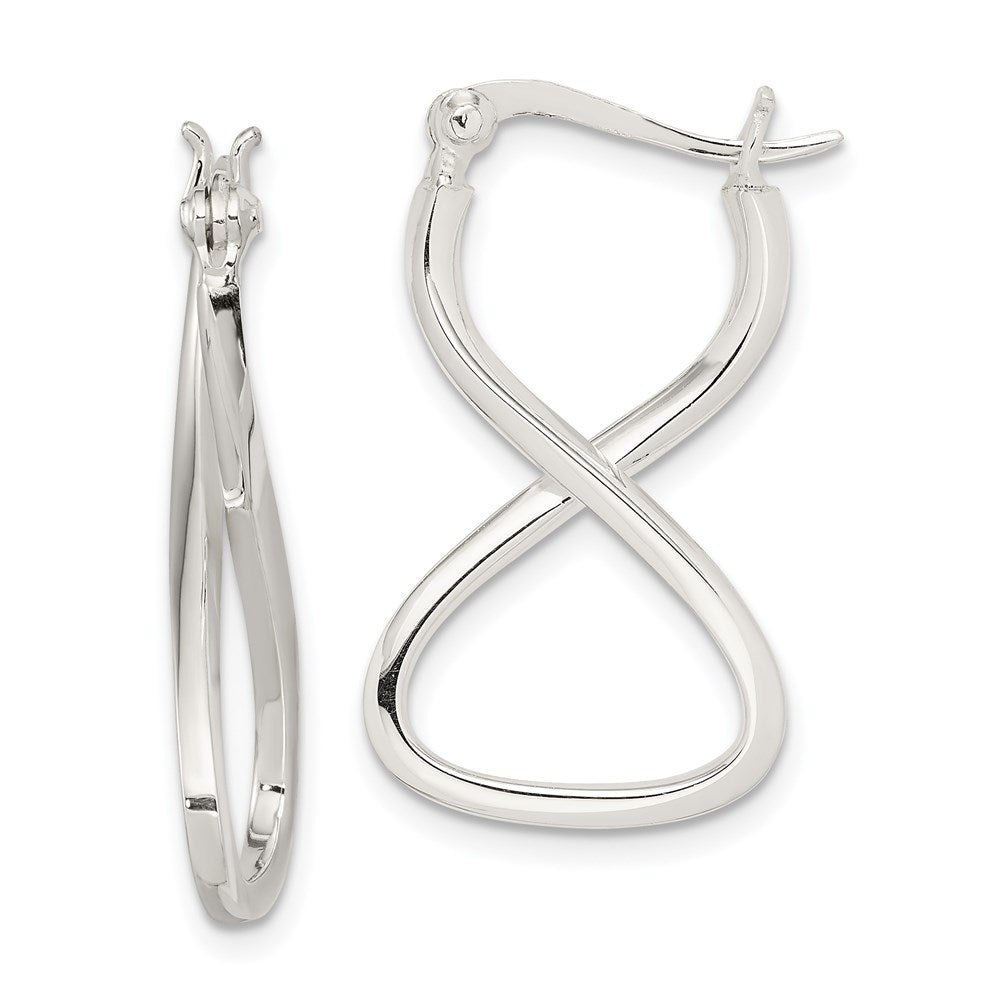 Twisted Hoop Earrings in Sterling Silver - 27mm (1 1/16 Inch), Item E8999-27 by The Black Bow Jewelry Co.