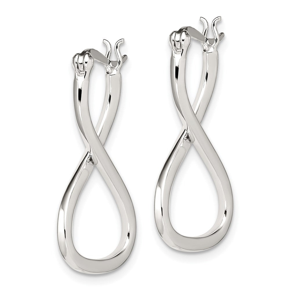Alternate view of the Twisted Hoop Earrings in Sterling Silver - 27mm (1 1/16 Inch) by The Black Bow Jewelry Co.