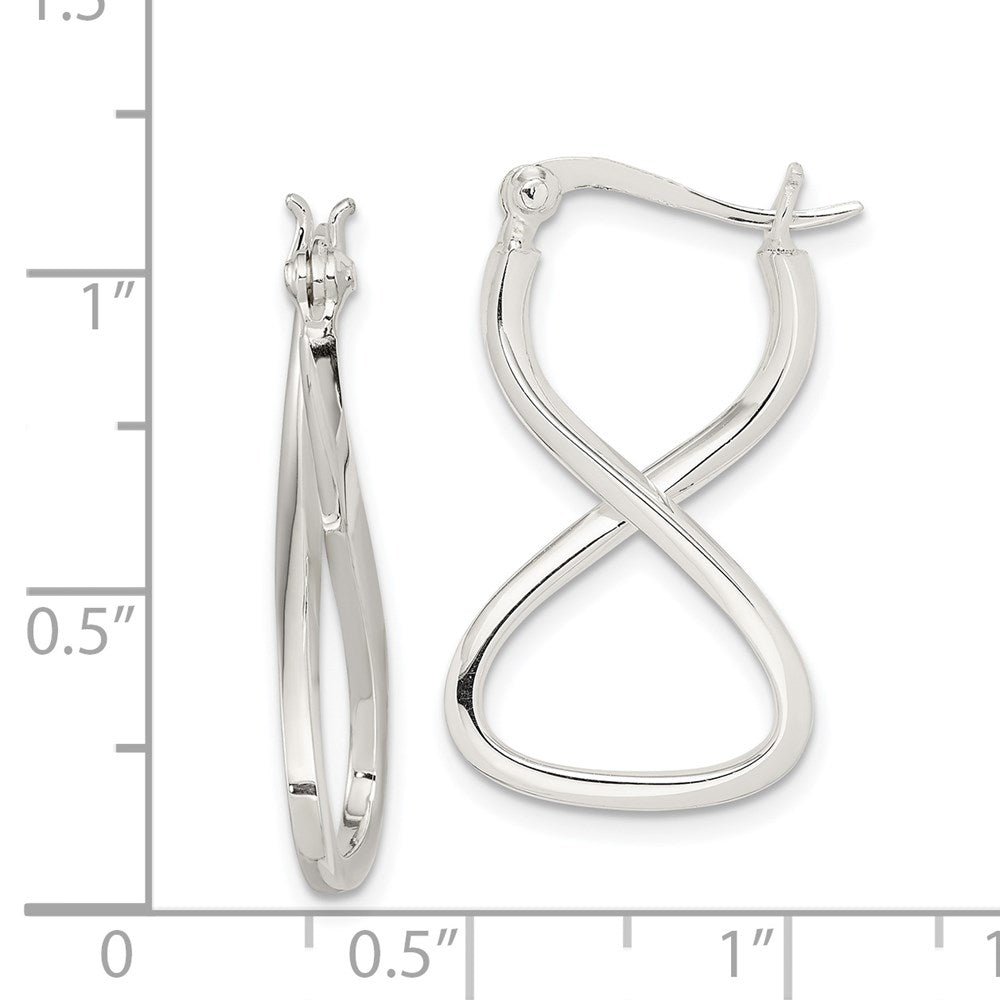 Alternate view of the Twisted Hoop Earrings in Sterling Silver - 27mm (1 1/16 Inch) by The Black Bow Jewelry Co.
