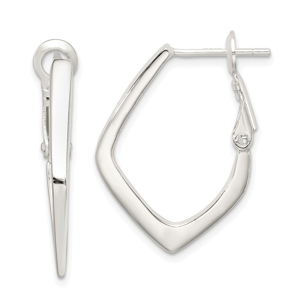 Geometric Hoop Earrings in Sterling Silver - 30mm (1 1/8 Inch), Item E9026 by The Black Bow Jewelry Co.