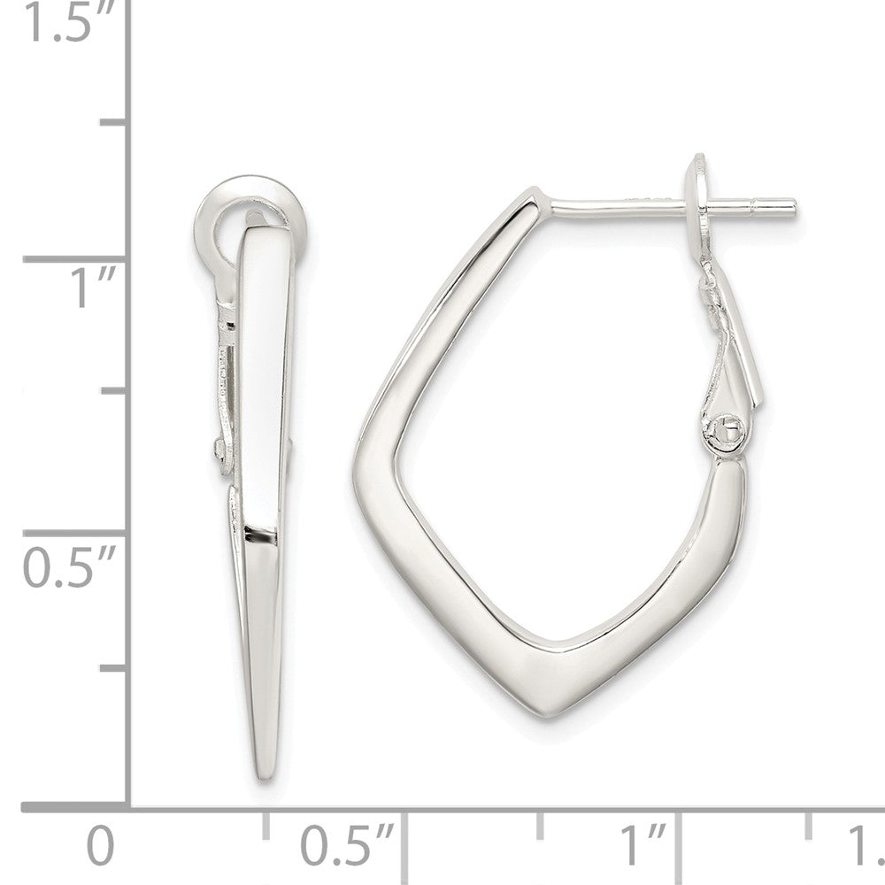 Alternate view of the Geometric Hoop Earrings in Sterling Silver - 30mm (1 1/8 Inch) by The Black Bow Jewelry Co.