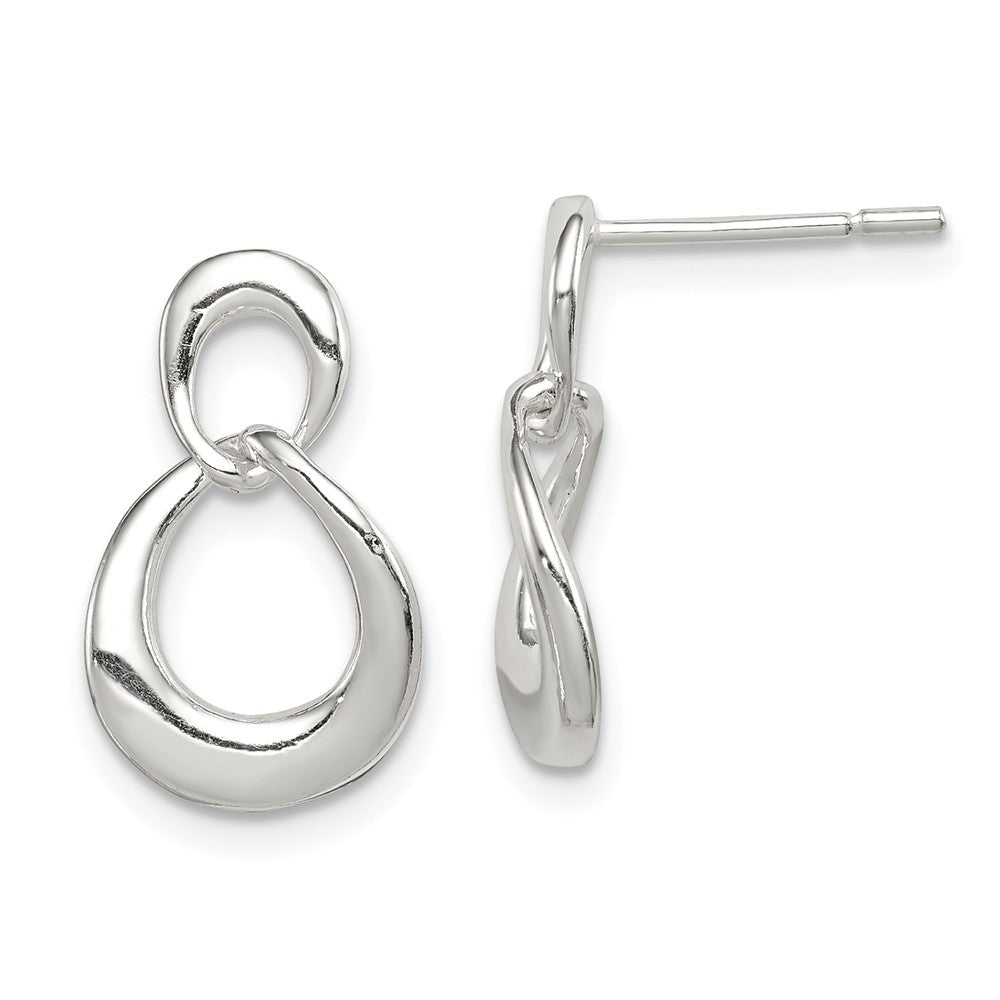 Teardrop Dangle Earrings in Sterling Silver, Item E9041 by The Black Bow Jewelry Co.