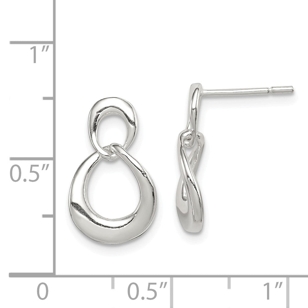 Alternate view of the Teardrop Dangle Earrings in Sterling Silver by The Black Bow Jewelry Co.