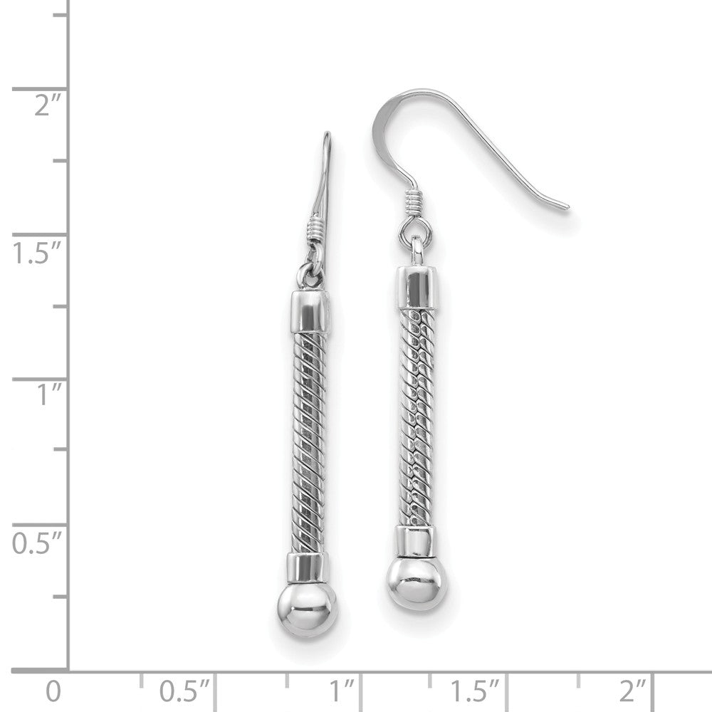 Alternate view of the Sterling Silver Starter Bead Long Dangle Earrings by The Black Bow Jewelry Co.