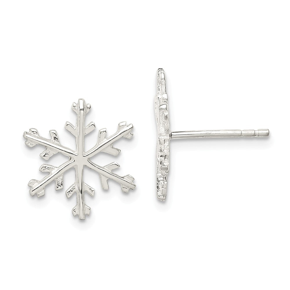 Sterling Silver Snowflake Post Earrings, Item E9121 by The Black Bow Jewelry Co.