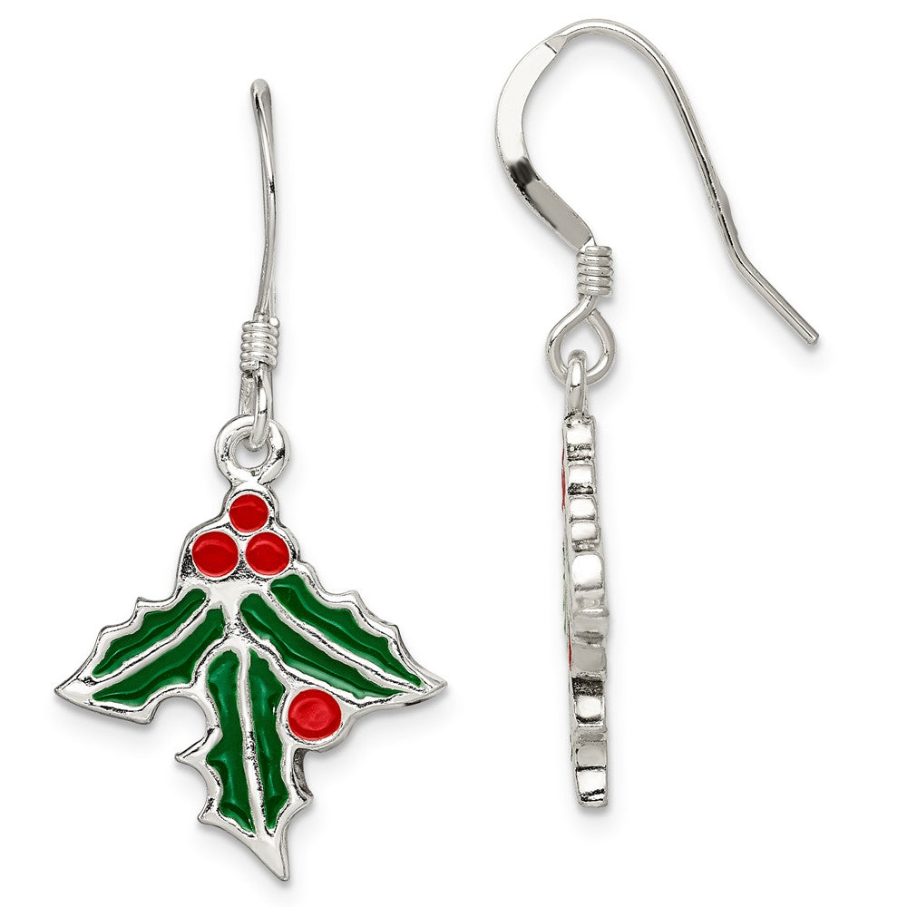 Sterling Silver Holly Earrings, Item E9130 by The Black Bow Jewelry Co.