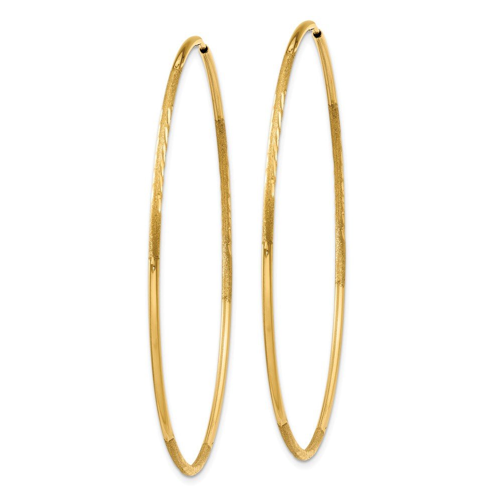 Alternate view of the 1.25mm, 14k Gold, Diamond-cut Endless Hoops, 54mm (2 1/8 Inch) by The Black Bow Jewelry Co.