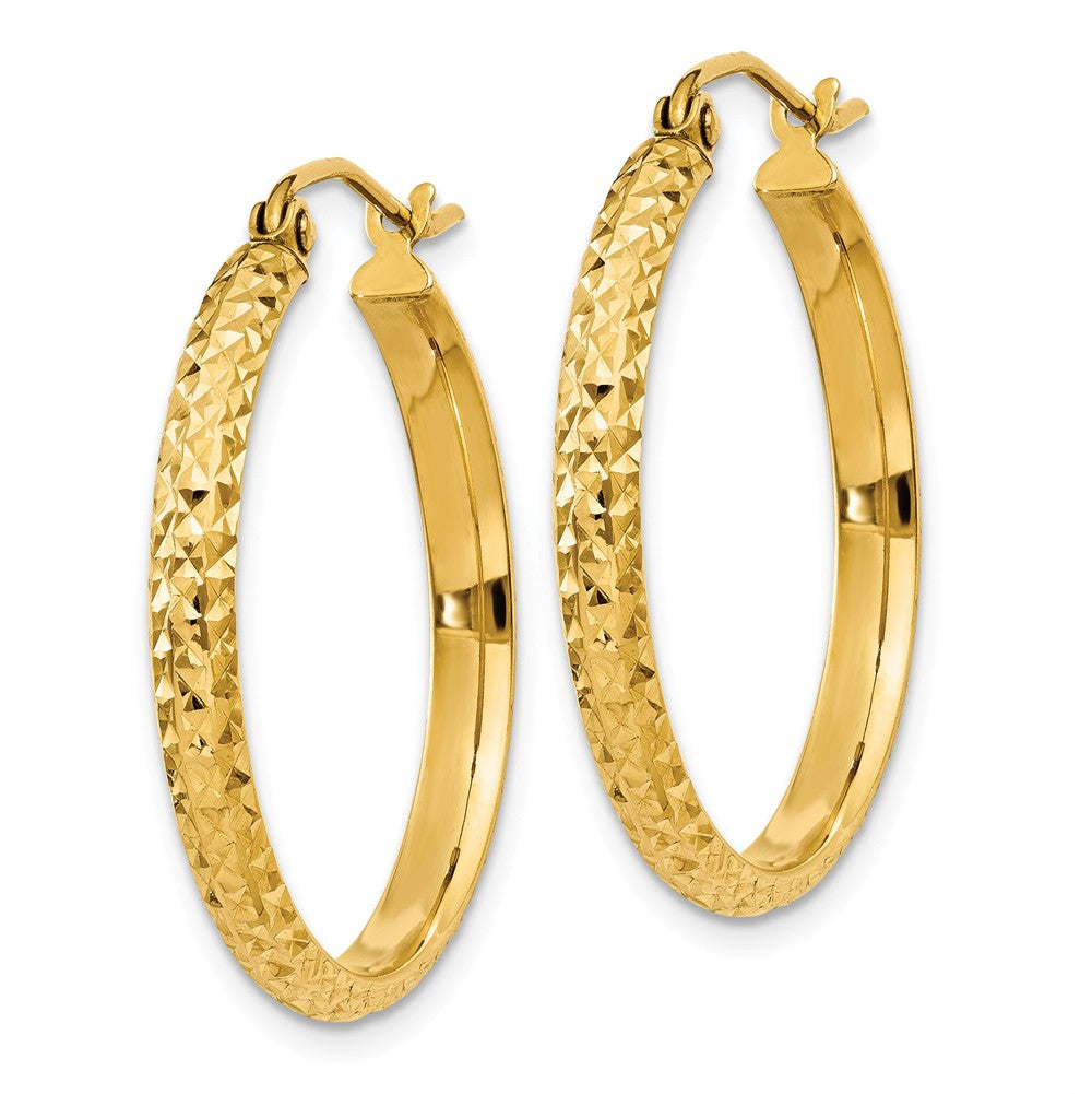 Alternate view of the 2.8mm, 14k Yellow Gold Diamond-cut Hoops, 25mm (1 Inch) by The Black Bow Jewelry Co.
