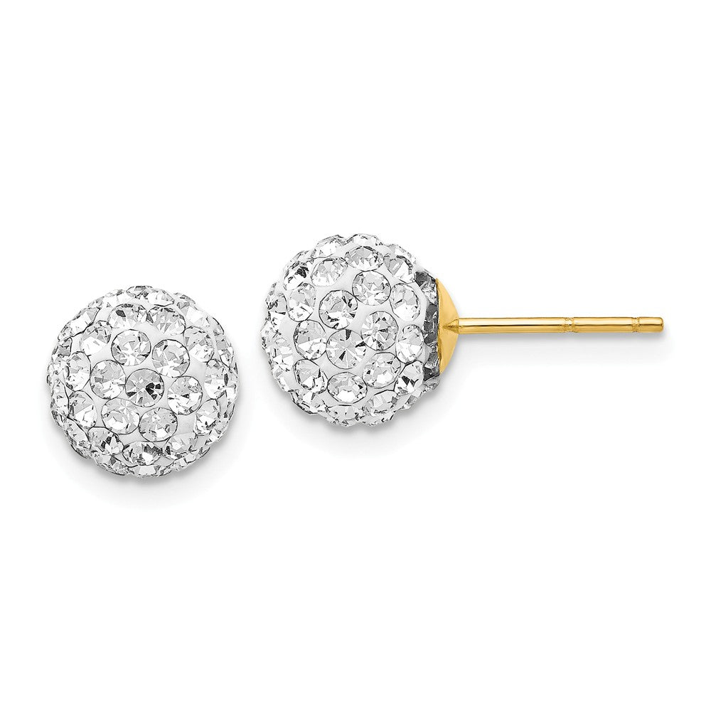 8mm Crystal Ball Earrings with a 14k Yellow Gold Post, Item E9442 by The Black Bow Jewelry Co.