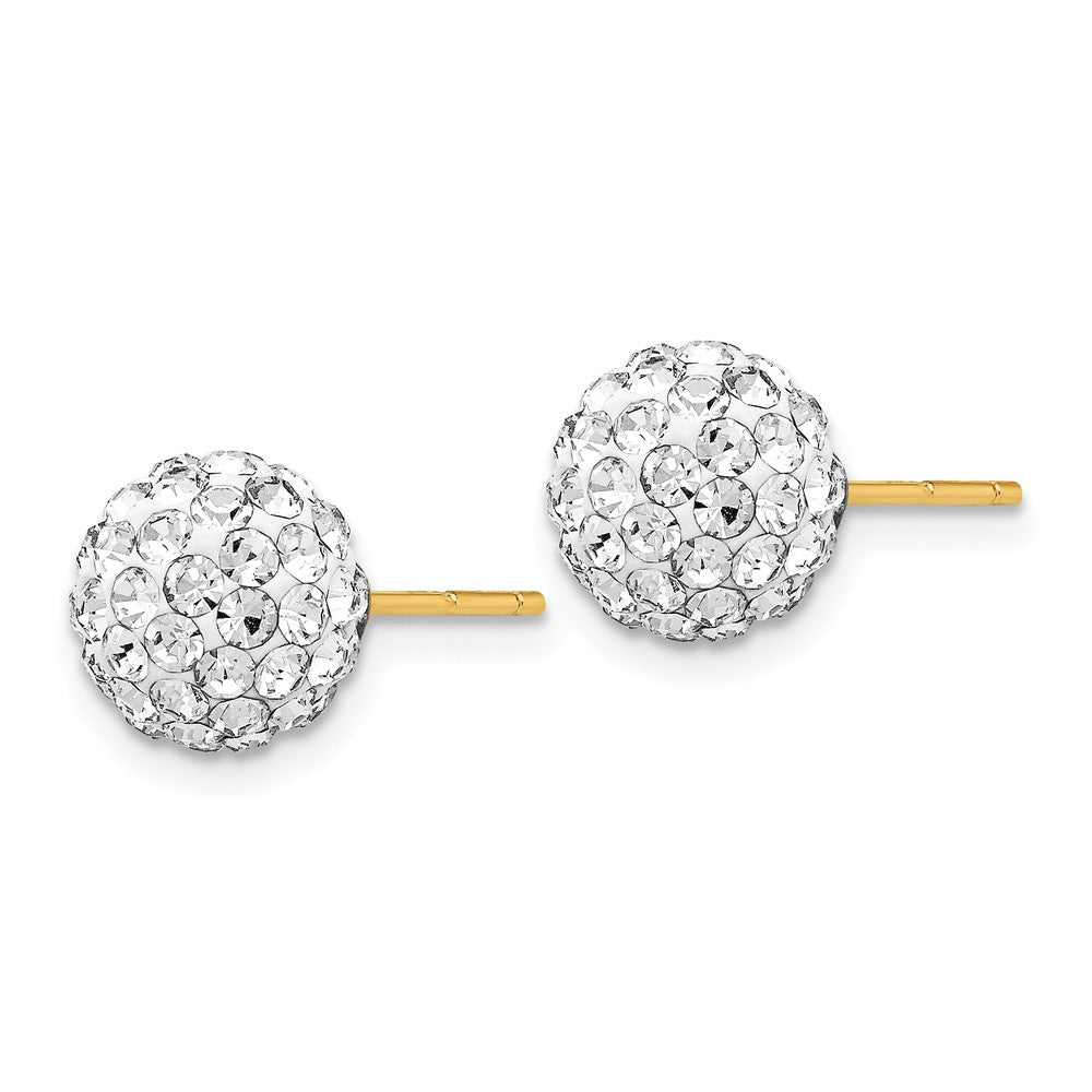 Alternate view of the 8mm Crystal Ball Earrings with a 14k Yellow Gold Post by The Black Bow Jewelry Co.