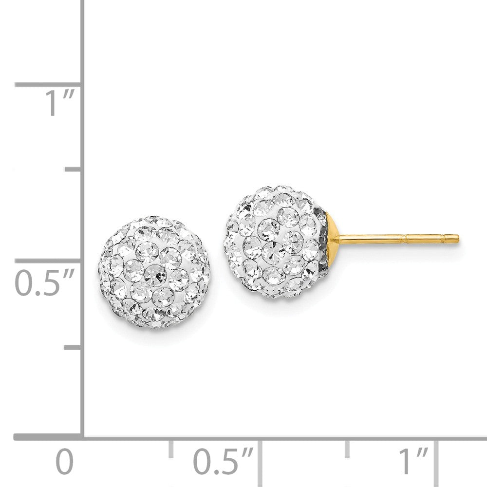Alternate view of the 8mm Crystal Ball Earrings with a 14k Yellow Gold Post by The Black Bow Jewelry Co.