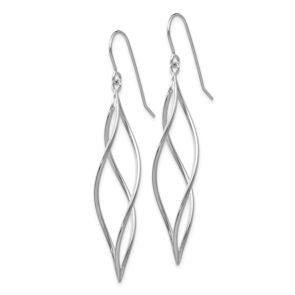 Alternate view of the Long Twisted Dangle Earrings in 14k White Gold by The Black Bow Jewelry Co.