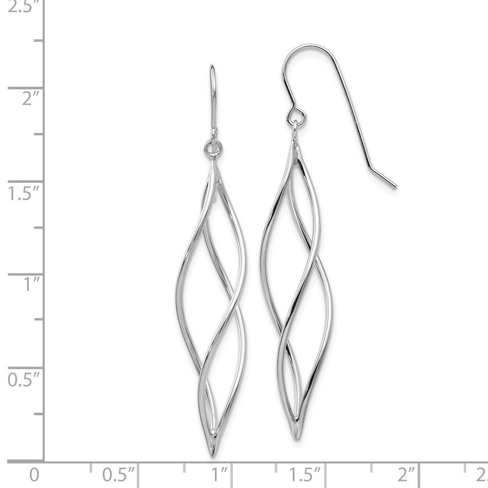 Alternate view of the Long Twisted Dangle Earrings in 14k White Gold by The Black Bow Jewelry Co.