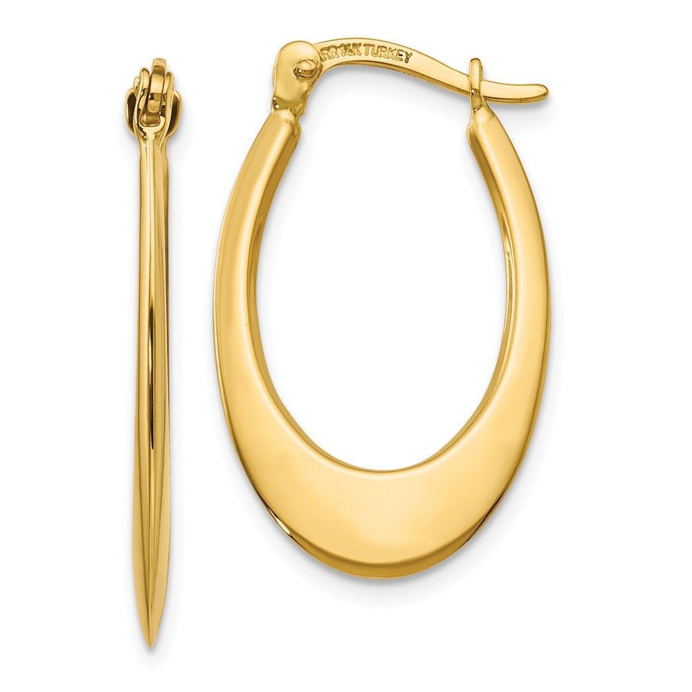14K Yellow Gold Classic Hoop Earrings, 2mm 25mm (1 inch)