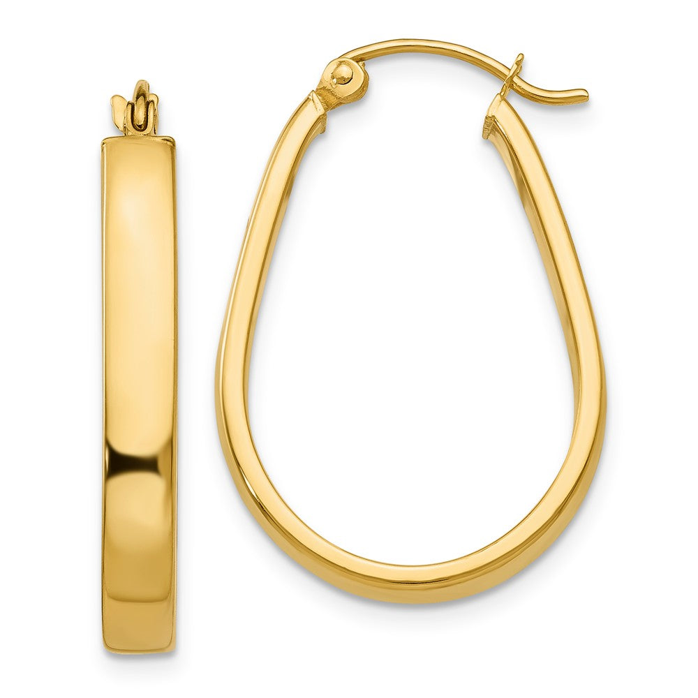 3.5mm, 14k Yellow Gold U-Shaped Hoop Earrings, 22mm (7/8 Inch), Item E9738 by The Black Bow Jewelry Co.