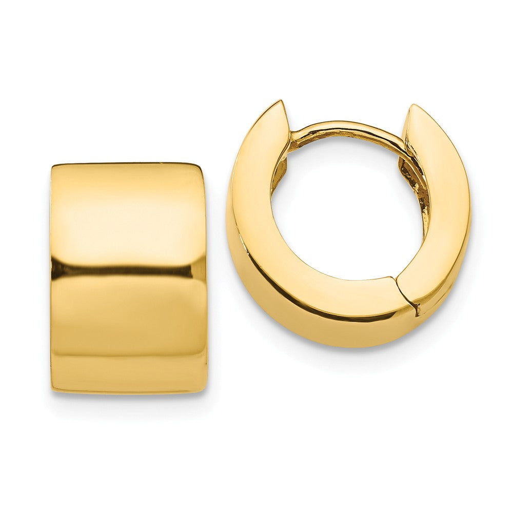 Hinged Huggie Round Hoop Earrings in 14k Yellow Gold, 13mm (1/2 Inch), Item E9761 by The Black Bow Jewelry Co.
