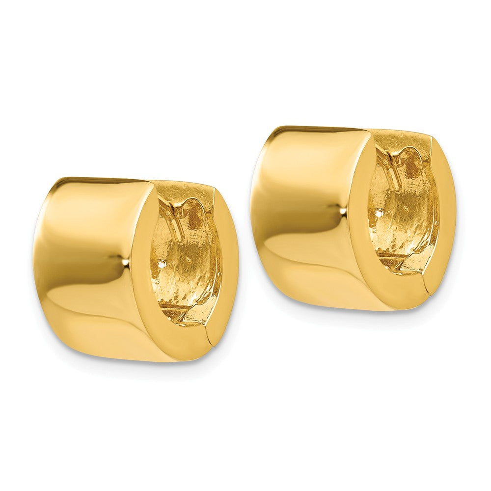 Alternate view of the Hinged Huggie Round Hoop Earrings in 14k Yellow Gold, 13mm (1/2 Inch) by The Black Bow Jewelry Co.