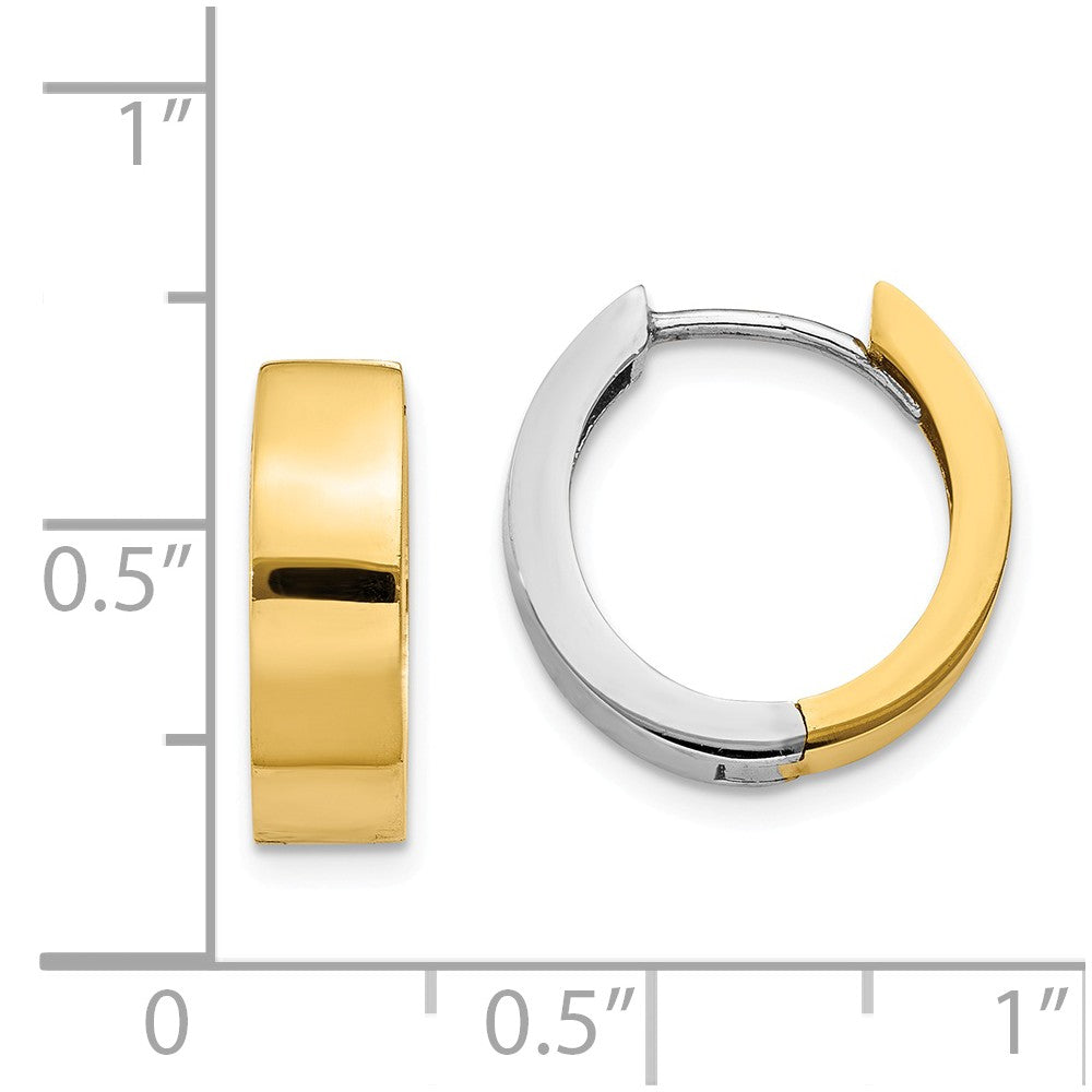 Men's Curb Design Huggie Hoop Earrings in 10K Gold