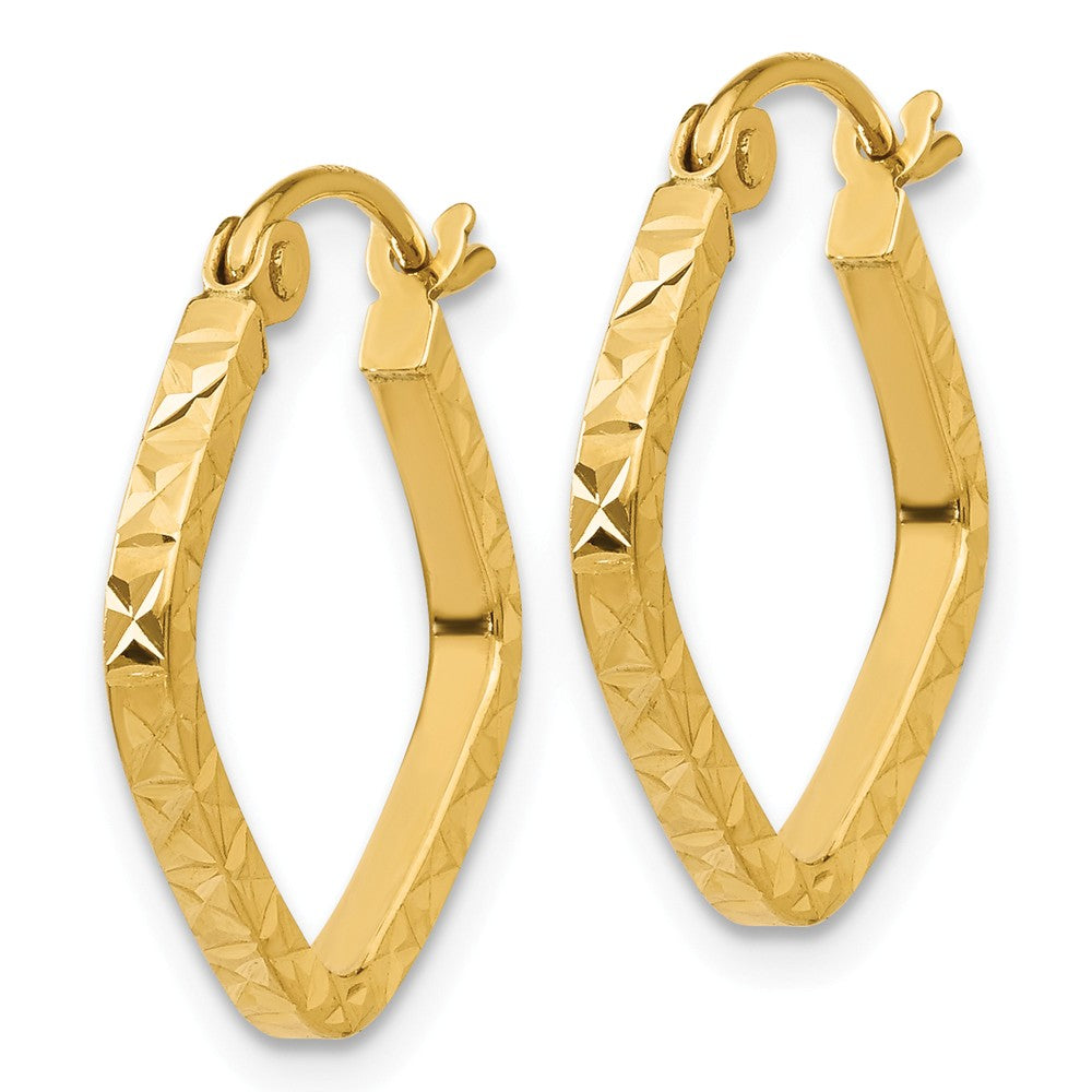 Alternate view of the Squared Diamond Cut Hoops in 14k Yellow Gold, 16mm (5/8 Inch) by The Black Bow Jewelry Co.