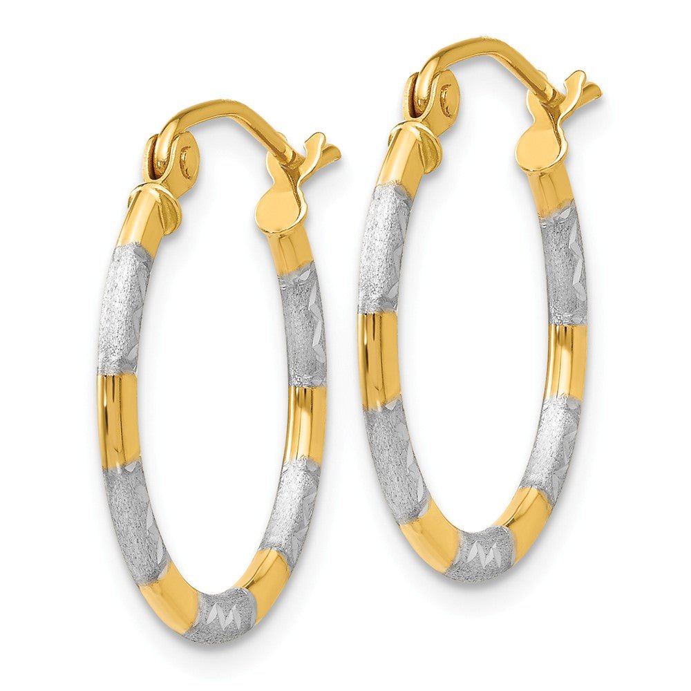Alternate view of the 1.5mm, 14k Yellow Gold Round Hoop Earrings, 17mm (5/8 Inch) by The Black Bow Jewelry Co.