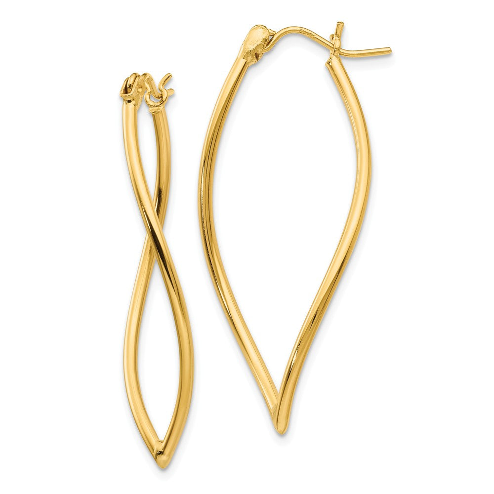 Fancy Hoop Earrings in 14k Yellow Gold, 35mm (1 3/8 Inch), Item E9848 by The Black Bow Jewelry Co.
