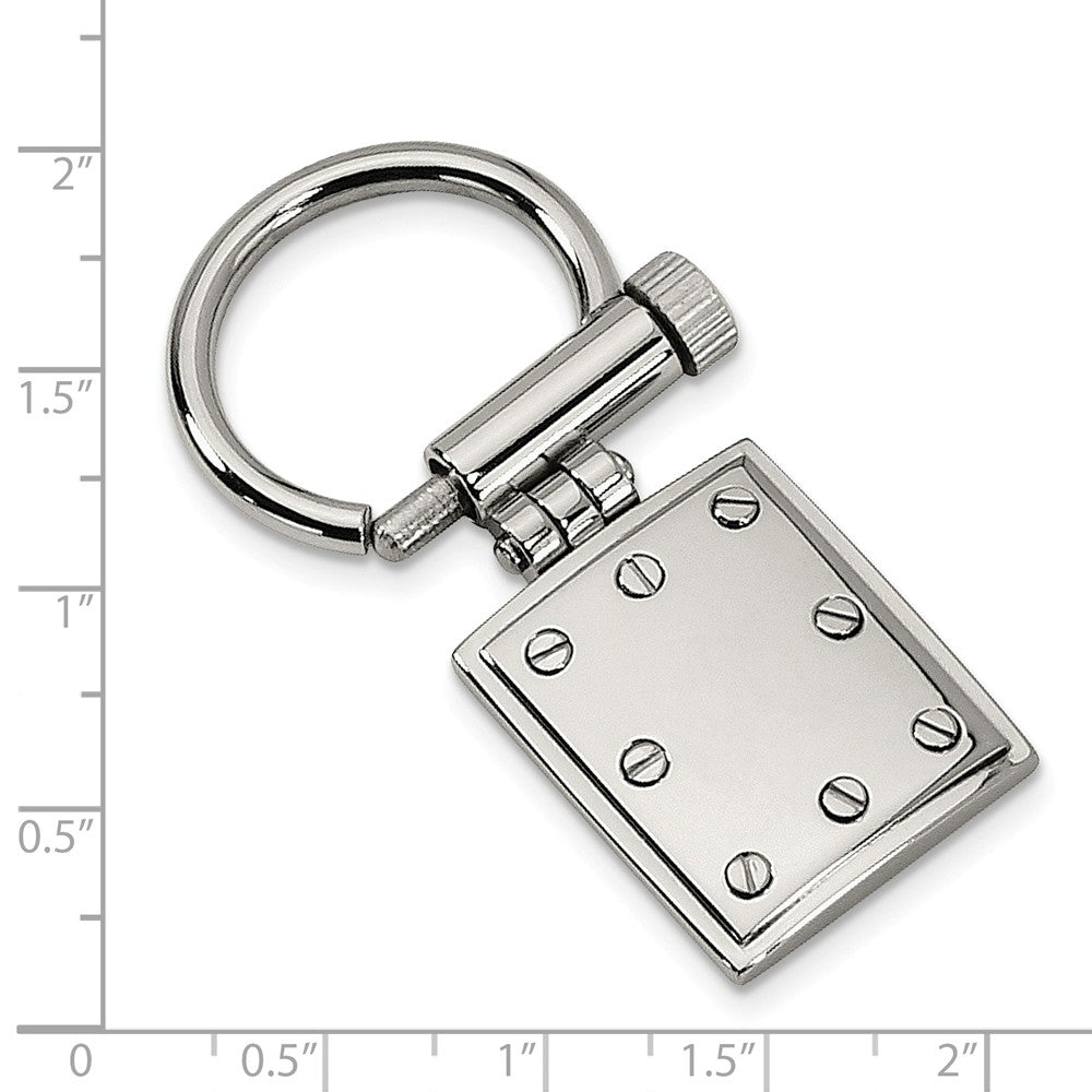 Alternate view of the Men&#39;s Stainless Steel Screw Key Chain by The Black Bow Jewelry Co.