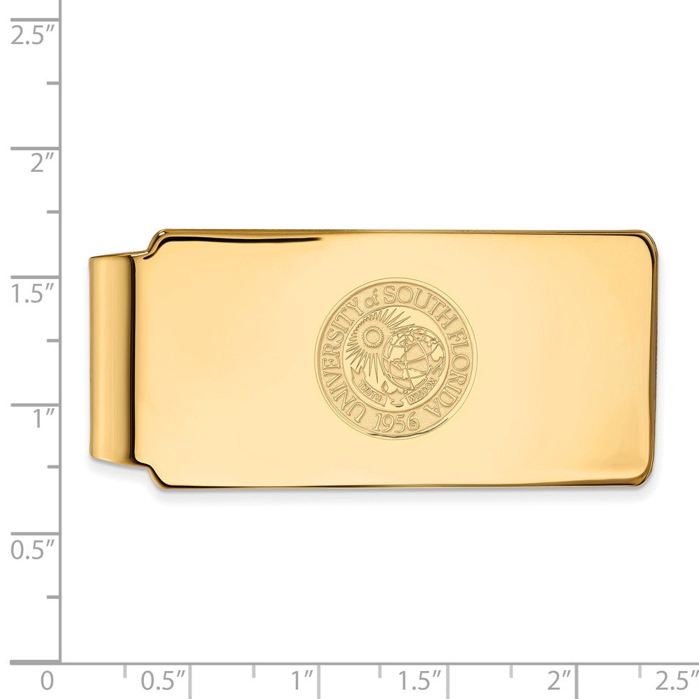 Alternate view of the 14k Yellow Gold South Florida Crest Money Clip by The Black Bow Jewelry Co.