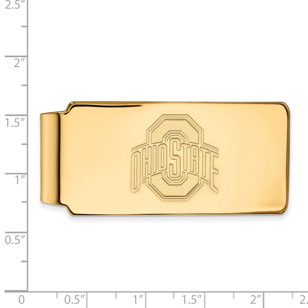 Alternate view of the 14k Yellow Gold Ohio State Money Clip by The Black Bow Jewelry Co.