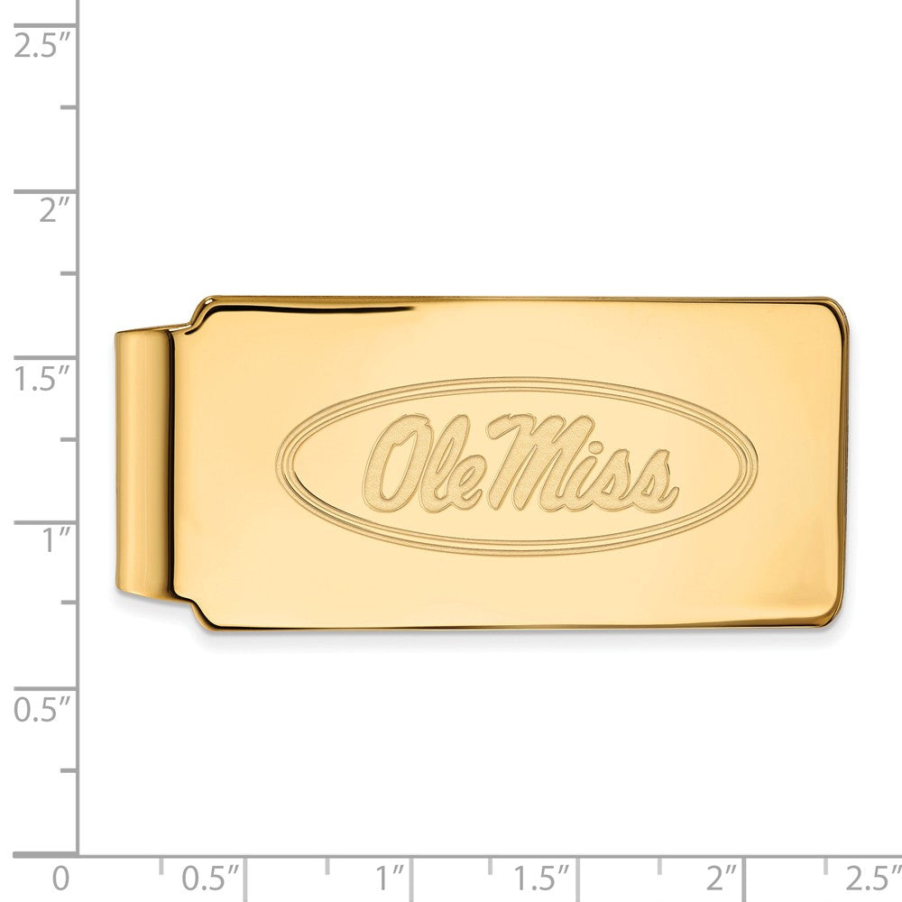 Alternate view of the 14k Yellow Gold U of Mississippi Money Clip by The Black Bow Jewelry Co.